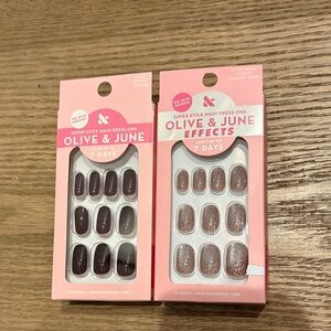 Olive & June Press-On Nails - Mauve and Glitter